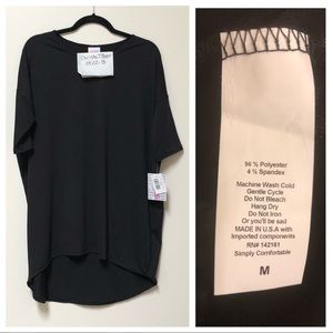 NWT LULAROE M SOLID BLACK IRMA